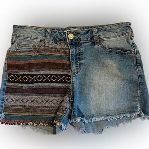 EST 1946 by Cato brand Denim shorts with boho tribal patch front